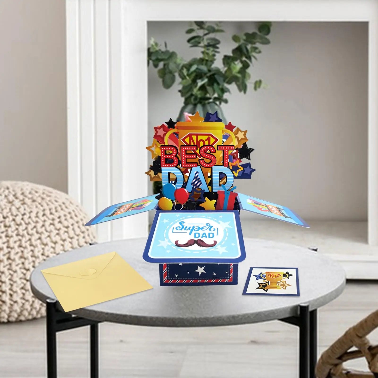 3D Pop Up Father's Day Card Handmade Best Dad Birthday Gift with Note & Envelope - Thank You Card for Dad from Daughter Son    Your Coastal Marketplace | Shoreshopper.com