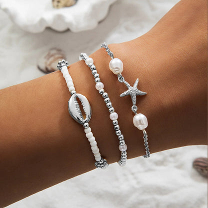 3Pcs Summer Shell Bracelet Set for Women Bohemia Starfish Charm Pearl Seed Beads Party Summer Beach Jewelry Pulseras Mujer    Your Coastal Marketplace | Shoreshopper.com