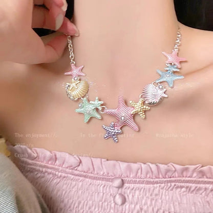 Seaside Style Sea Star Shell Beads Necklace Womens Summer Beach Vacation Neck Chain Bohemian Jewelry Accessories Gift    Your Coastal Marketplace | Shoreshopper.com