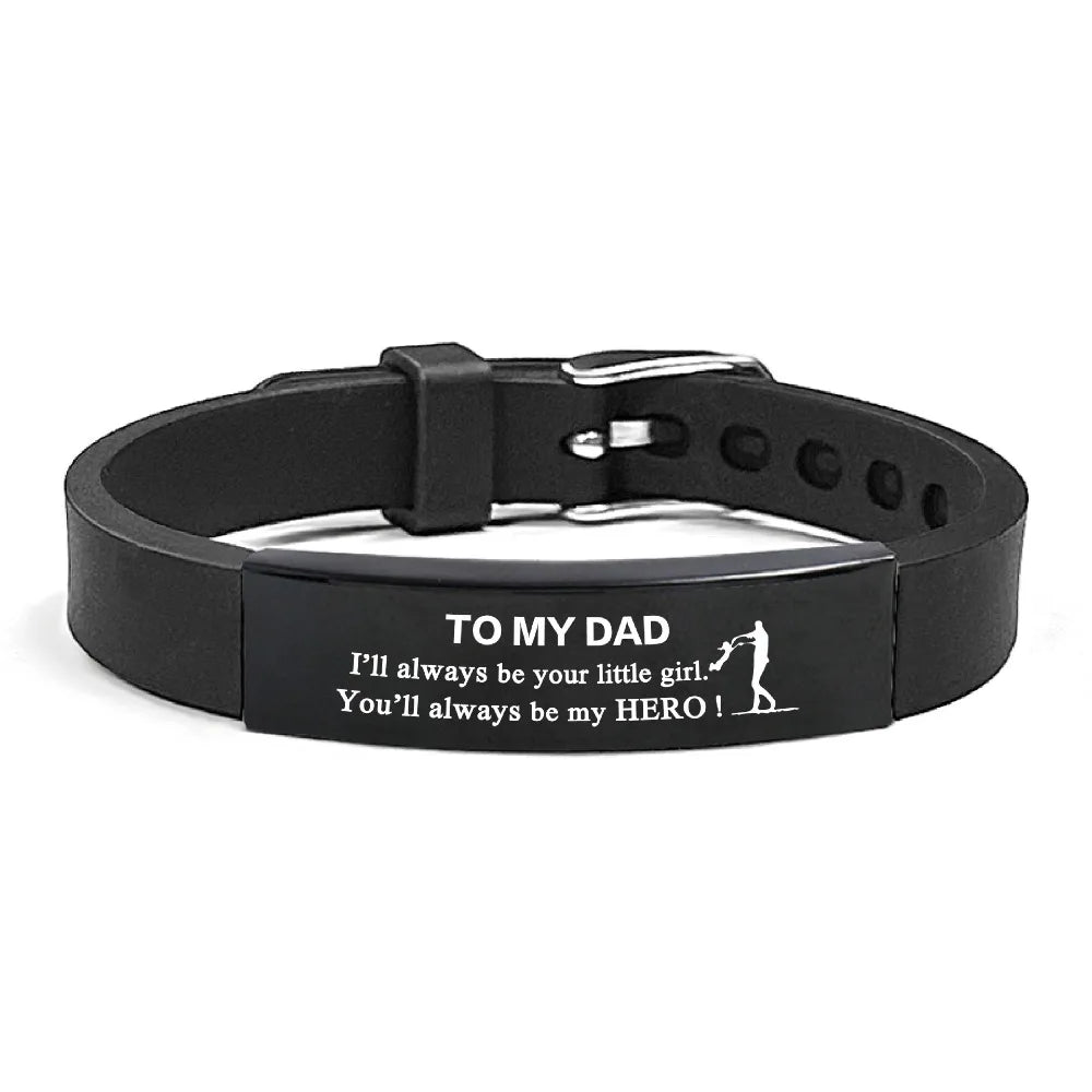 Father's Day Gifts Inspirational Quote Bracelets Wristband Adjustable Family Bracelets Stainless Steel Bracelet for Father    Your Coastal Marketplace | Shoreshopper.com