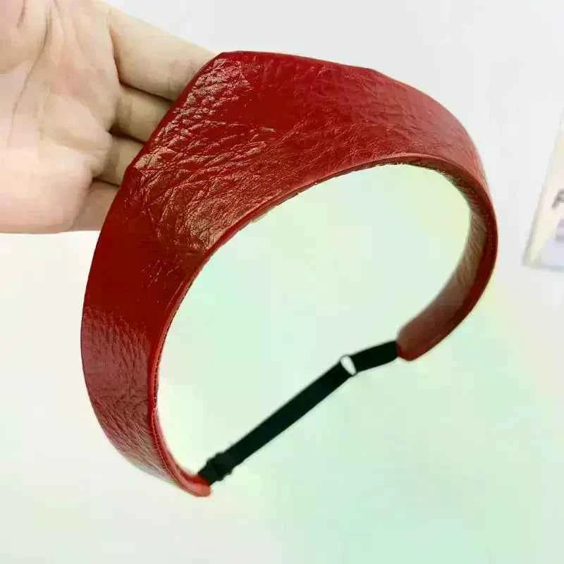 Fashion Adjustable Women Headband Leather Anti Slip Headband European And American Crown Hairband Ladies Headwear