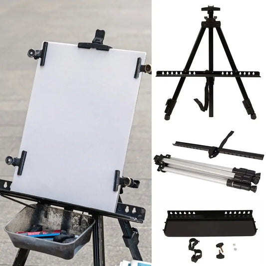 Adjustable Sketching Easel Black Silver Aluminum Alloy Sketch Drawing Easel Triangle Tool Shelf Travel Easel Art Supplies    Home Decor Supply | Online Retail | ShoreShopper.com