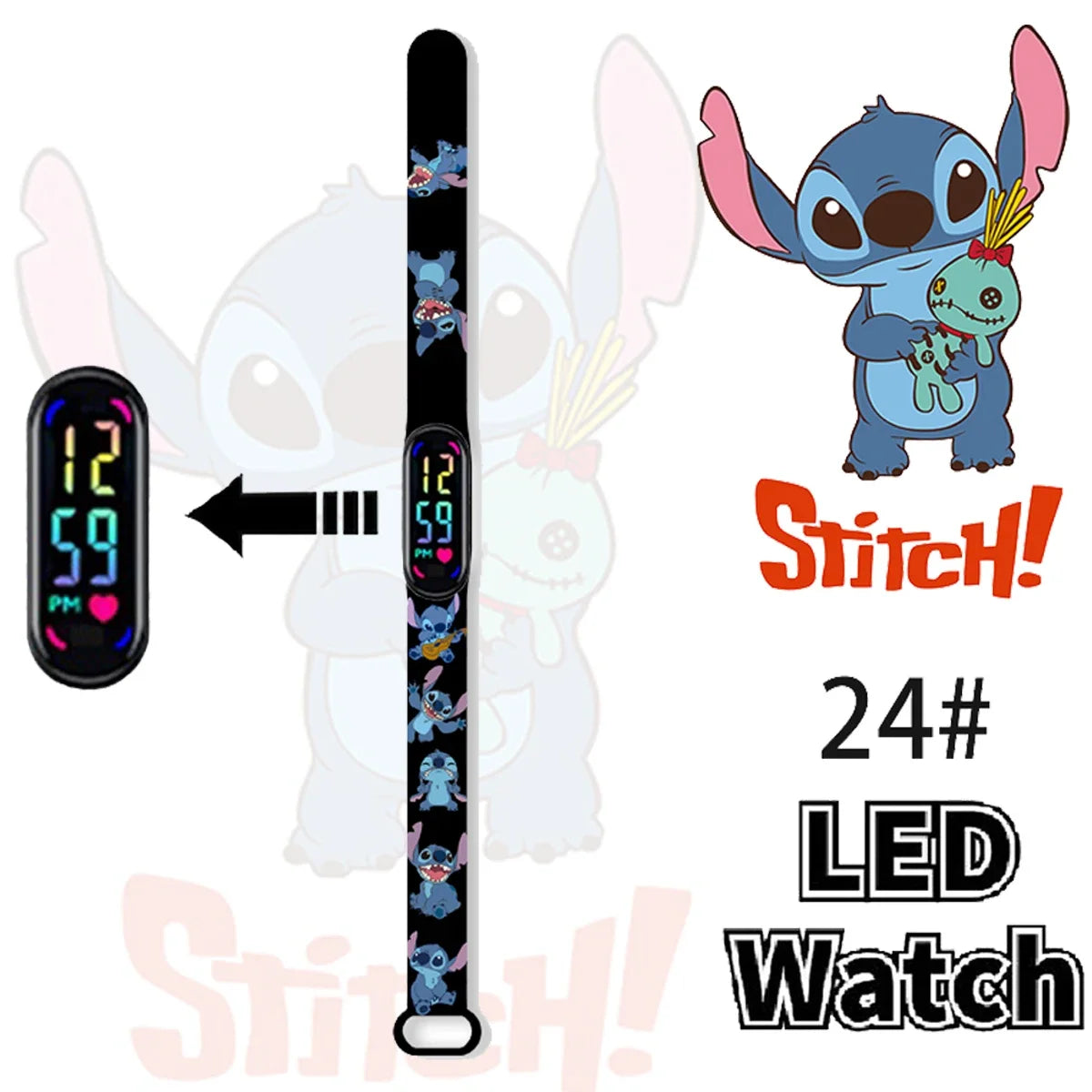 Disney Stitch Digital Kids' Watches Anime Figures LED Luminous Watch Touch Waterproof Electronic Sports Watch Kids Birthday Gift    Home Decor Supply | Online Retail | ShoreShopper.com