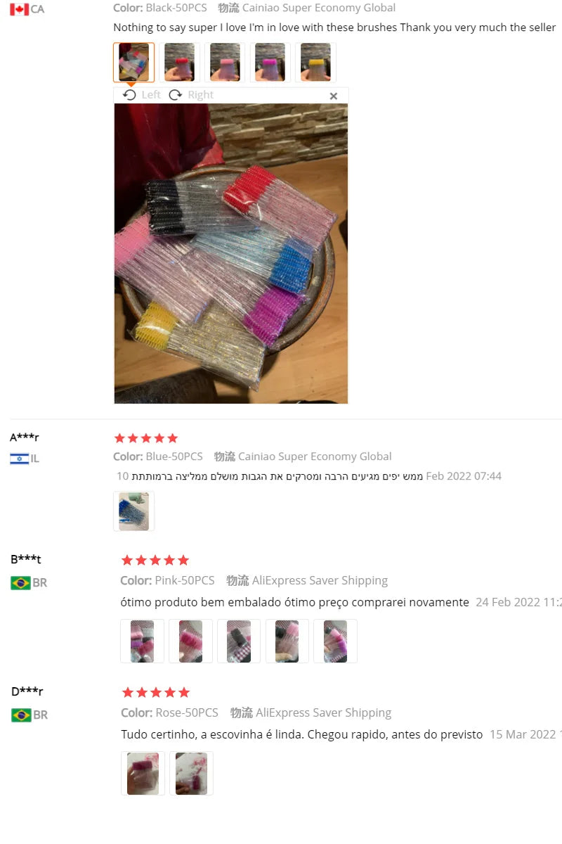 Lanjinglin 5/50pcs Eyelash Brush Crystal Eyelash Soft Eye Lashes Extension Mascara Wands Makeup Professional Makeup Tool - ShoreCo.Shop