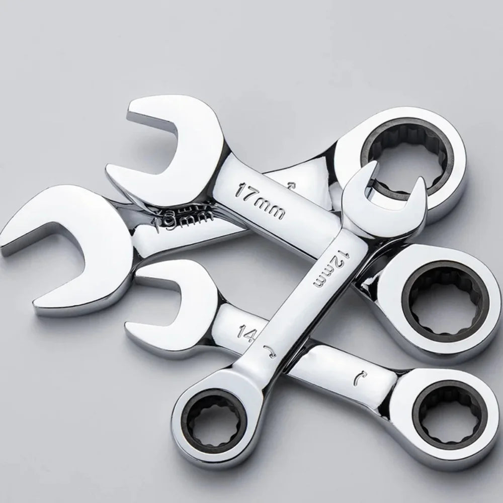 6-19mm Short Handle Quick Ratchet Wrench 72 Teeth Multi Functional Portable Short Dual-use Plum Blossom Small Wrench Hand Tools    Home Decor Supply | Online Retail | ShoreShopper.com