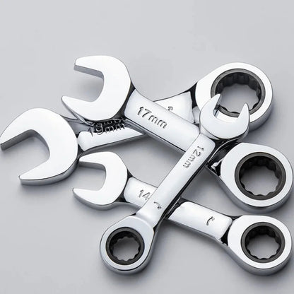 6-19mm Short Handle Quick Ratchet Wrench 72 Teeth Multi Functional Portable Short Dual-use Plum Blossom Small Wrench Hand Tools    Home Decor Supply | Online Retail | ShoreShopper.com