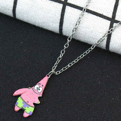 Fashion Best Friends Love Couple Pendant Necklace Cartoon Square--Pants Necklace Good Friends Friendship Jewelry Gift