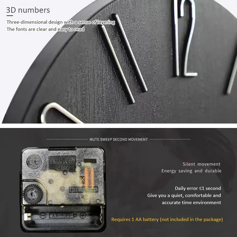 Nordic Style Home Wall Clock No Second Hand Simple Quartz 30"    Home Decor Supply | Online Retail | ShoreShopper.com