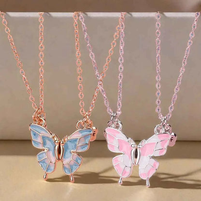 Best Friends Pendant Necklace For Woman Girls Magnetism Sequin Couple Crystal Chain Choke BFF Friendship Forever Jewelry Gift