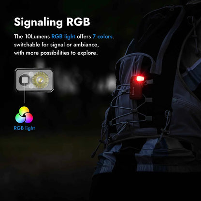 WUBEN G5 Rechargeable EDC Flashlight, 400 Lumens Dual Light Sources Mini Flashlight with RGB Light, Portable Pocket Flashlights