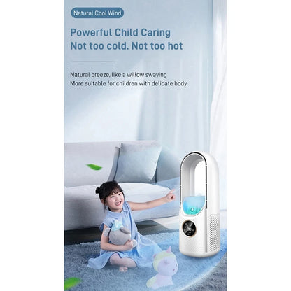 Portable USB Air Cooler Leafless Electric Fan 6 Speed Silent Timer Air Conditioner Cooling Fan Humidifier Conditioning Fan - ShoreCo.Shop
