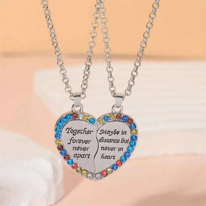 Best Friends Necklace Together forever Never Apart Maybe In Distance But Never In Heart Pendant Choker For Bestie Friendship