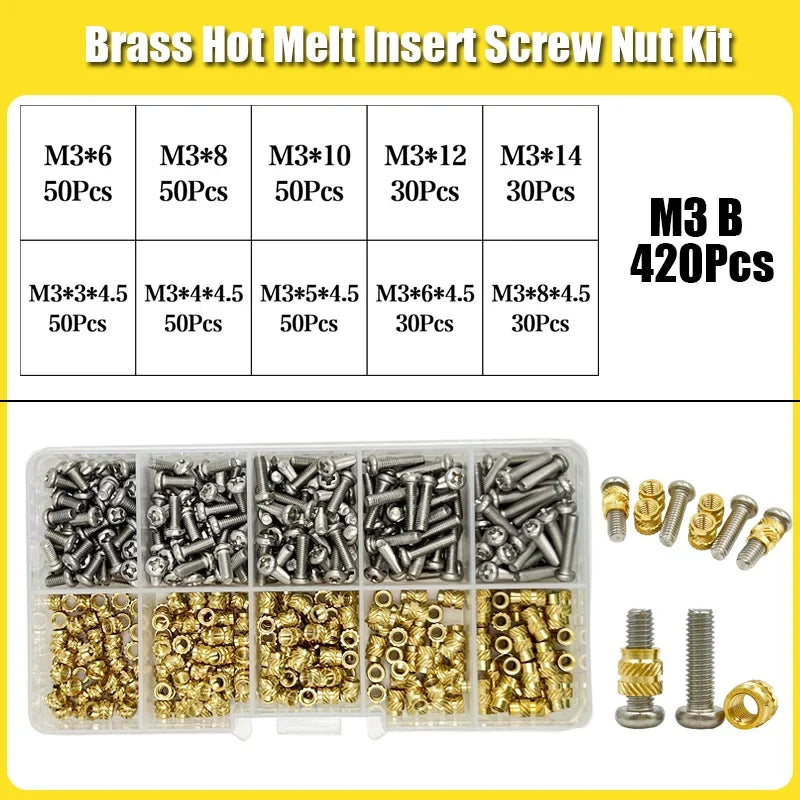 420/500Pcs Stainless Steel Heat Insert Nut TS100 Brass Hot Melt Insert Nuts for Welding Internal Thread Head Bolt Insert    Home Decor Supply | Online Retail | ShoreShopper.com