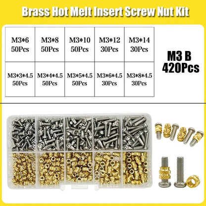 420/500Pcs Stainless Steel Heat Insert Nut TS100 Brass Hot Melt Insert Nuts for Welding Internal Thread Head Bolt Insert    Home Decor Supply | Online Retail | ShoreShopper.com