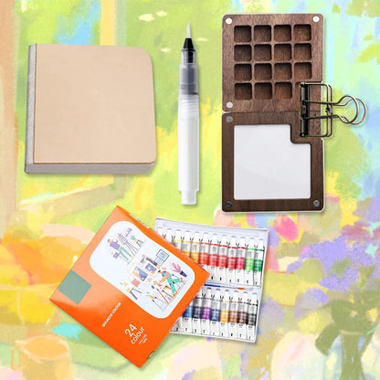 8/15 Colors Portable Travel Gouache Palette Set Mini Walnut Paint Box Artist Gouache Paint Palette Sketchbook Art Supplies    Home Decor Supply | Online Retail | ShoreShopper.com