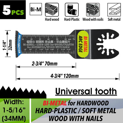 Oscillating Saw Blades Kit，Multitool Blades - Compatible with Milwaukee Dewalt  Worx Skil AEG Ryobi - ShoreCo.Shop