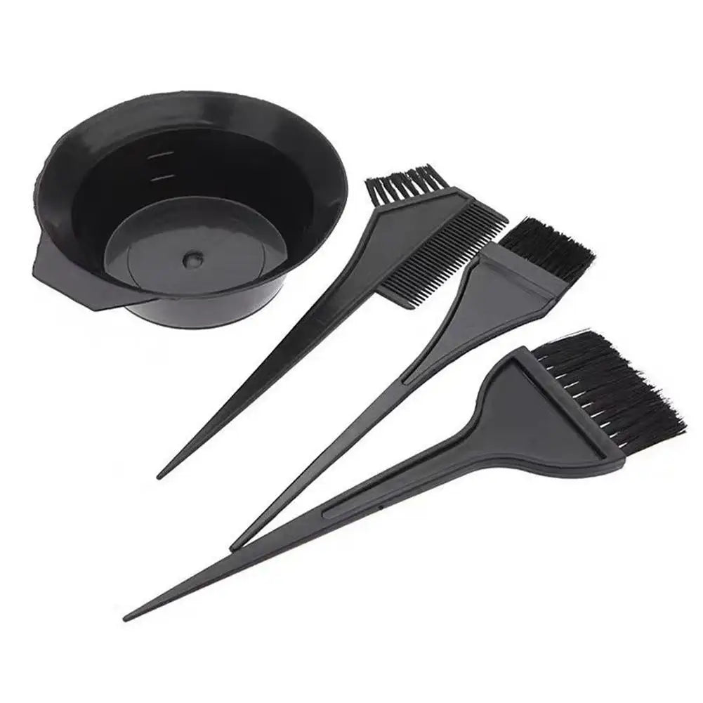 4Pcs Home Salon Hair Dyeing Brush Set Hair Dyeing Cream Bowl Coloring Brush Comb Kits Hair Tint Applicator Barber Styling Tool - ShoreCo.Shop