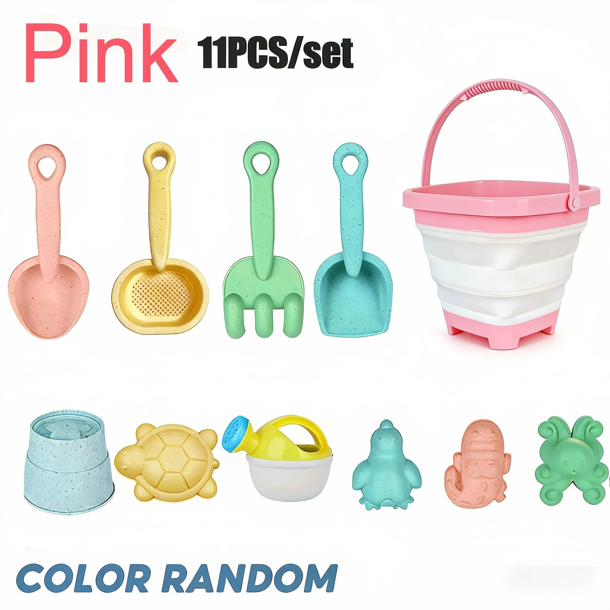 Beach Toy Set for Kids, Collapsible Silicone Bucket and Shovels Set with Sand Molds, Beach Essentials for Outdoor Play Summer    Your Coastal Marketplace | Shoreshopper.com