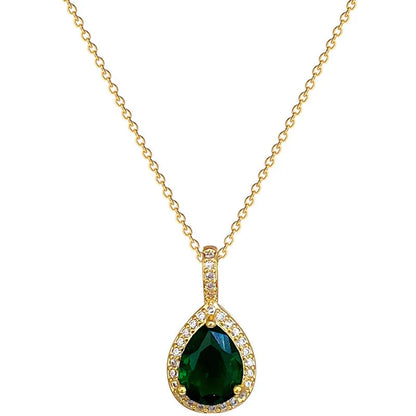 2pcs/set Jewelry Sets Women Elegant Waterdrop Green Rhinestone Pendant Necklace stud Earrings Wedding Dress Bridal Jewelry Set    Home Decor Supply | Online Retail | ShoreShopper.com