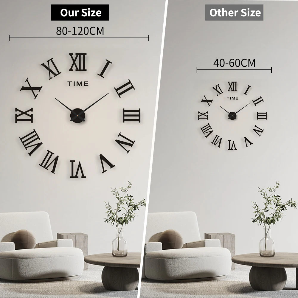 2D/3D Large Roman Numeral Acrylic Mirror Wall Clock Sticker Fashion DIY Quartz Clocks Watch Home Decoration Living Room Stickers    Home Decor Supply | Online Retail | ShoreShopper.com