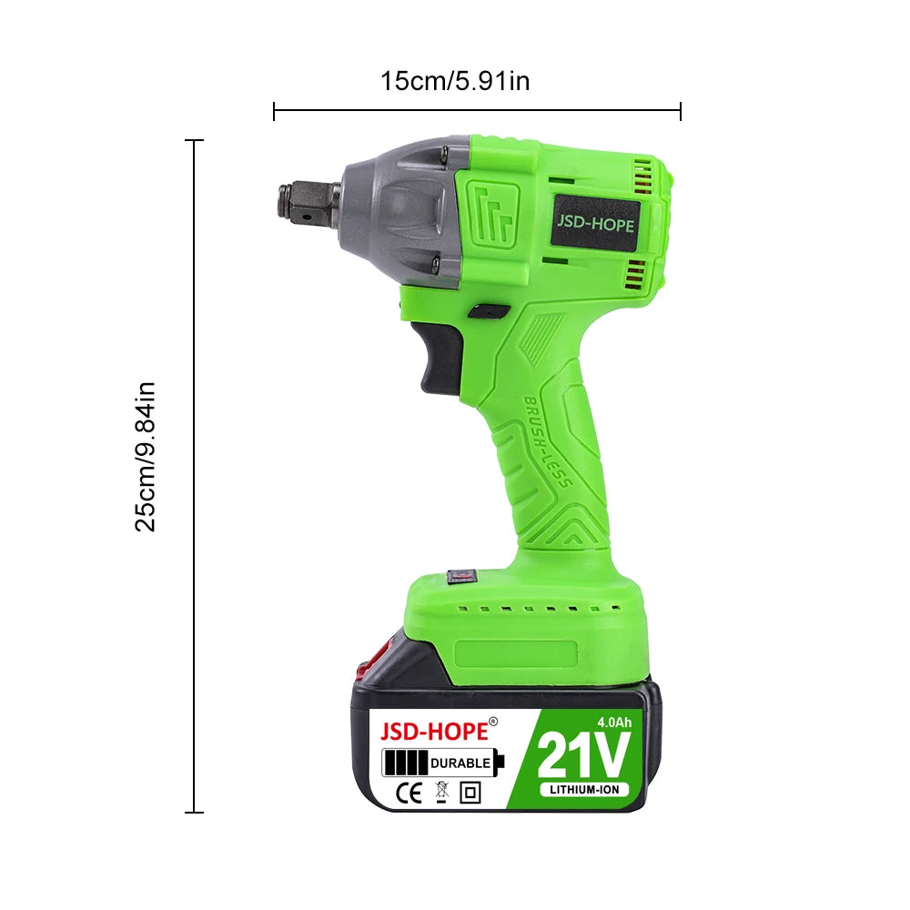 Brushless electric wrench High torque lithium charging wrench impact auto repair frame worker sleeve wind cannon - ShoreCo.Shop