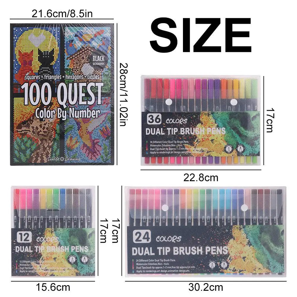 Cartoon Activity Color Painting Book Educational DIY Double-Sided Watercolor Pencil Hand Painted Quick-drying    Home Decor Supply | Online Retail | ShoreShopper.com