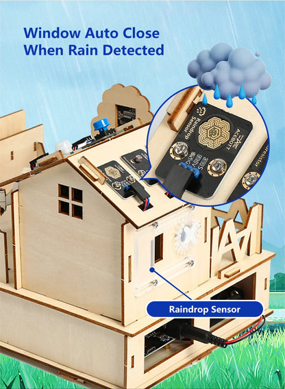 ACEBOTT Smart Home STEM STEAM Starter Kit Wooden House IoT Wifi Blockly Programming for ESP32 Arduino - ShoreCo.Shop