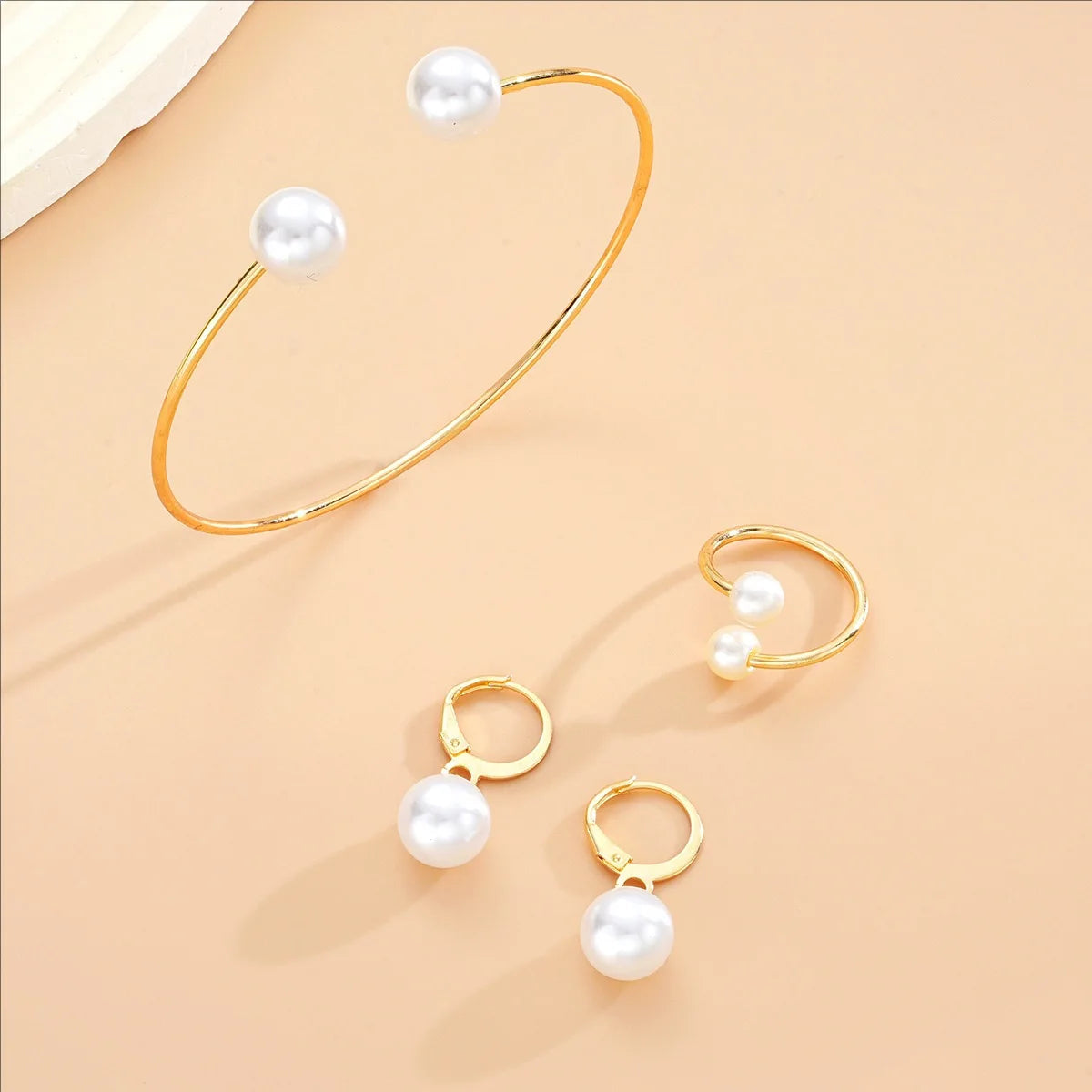 Female Jewelry Set Pearl Open Stud Earrings Bracelet Ring Women's Simple Luxurious High-end Sophisticated Accessories    Home Decor Supply | Online Retail | ShoreShopper.com
