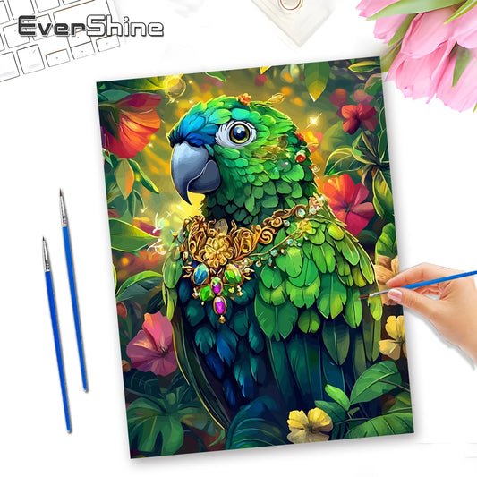 EverShine Coloring By Numbers Animal Adult Number Painting Parrot Paint Kit For Adults Art Flower Drawing Wall Decoration - ShoreCo.Shop