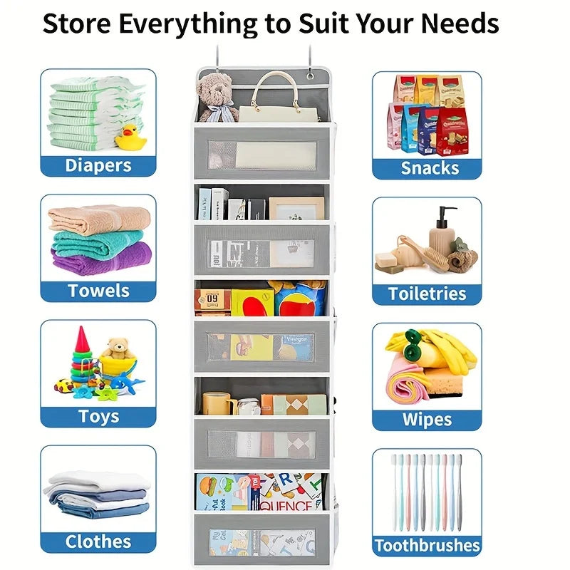 5-Shelf Hanging Storage Organizer - Behind Door, Anti-Tilt, 5 Large Capacity Pockets, Suitable for Bedroom, Bathroom    Home Decor Supply | Online Retail | ShoreShopper.com