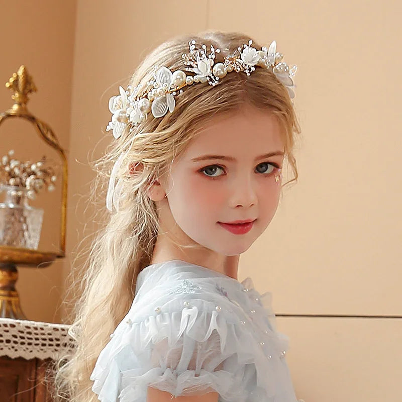 Children's Headwear Elegant Flower Wreath Fairy Crown Headband Princess Children's Hair Birthday Performance Runway Accessories    Your Coastal Marketplace | Shoreshopper.com