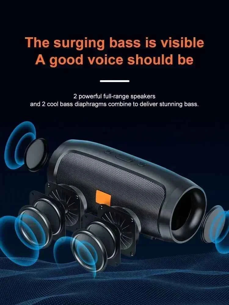 Speakers Wireless Stereo HD Sound Bluetooth 5.0 Portable IP65 Waterproof AUXLong Battery Dual PairingDurable TravelOutdoor