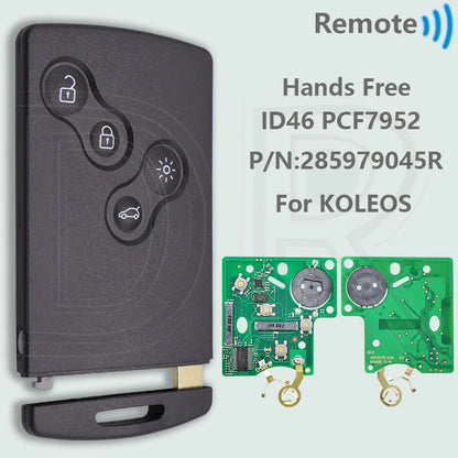 DR Half Smart/Hands Free ID46 4A PCF7953M Smart Car Remote Key For Renault Megane Laguna Grand Scenic Fluence Clio IV Captur - ShoreCo.Shop