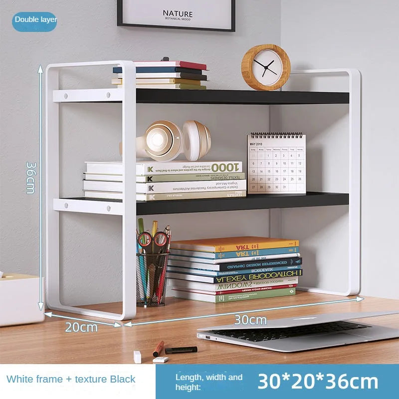Shelf Desktop Storage  Bookshelf Student Desk Shelves Racks Office Computer Desk Tiered Cabinet Home Storage Holders Organizer    Home Decor Supply | Online Retail | ShoreShopper.com