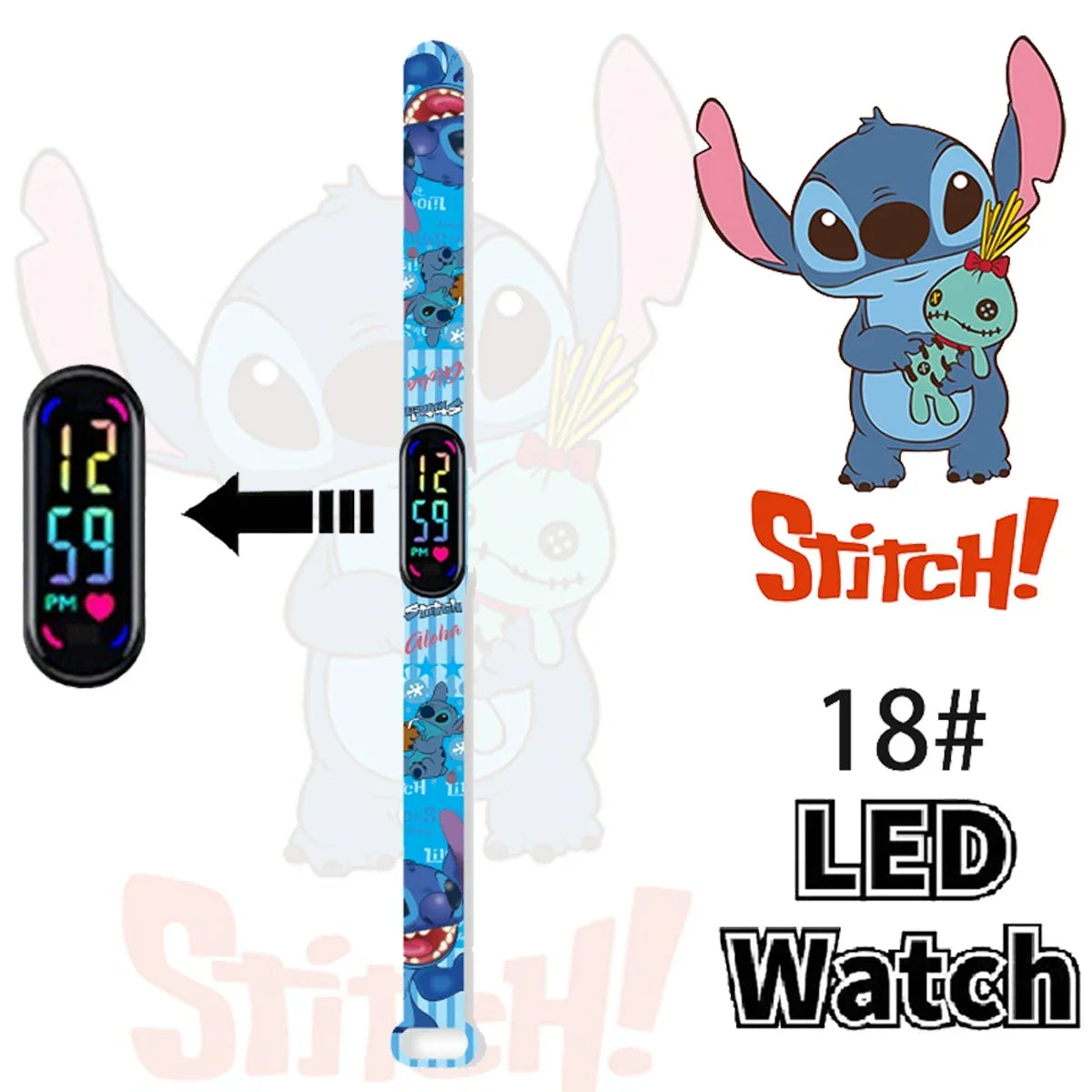 Disney Stitch Digital Kids' Watches Anime Figures LED Luminous Watch Touch Waterproof Electronic Sports Watch Kids Birthday Gift    Home Decor Supply | Online Retail | ShoreShopper.com
