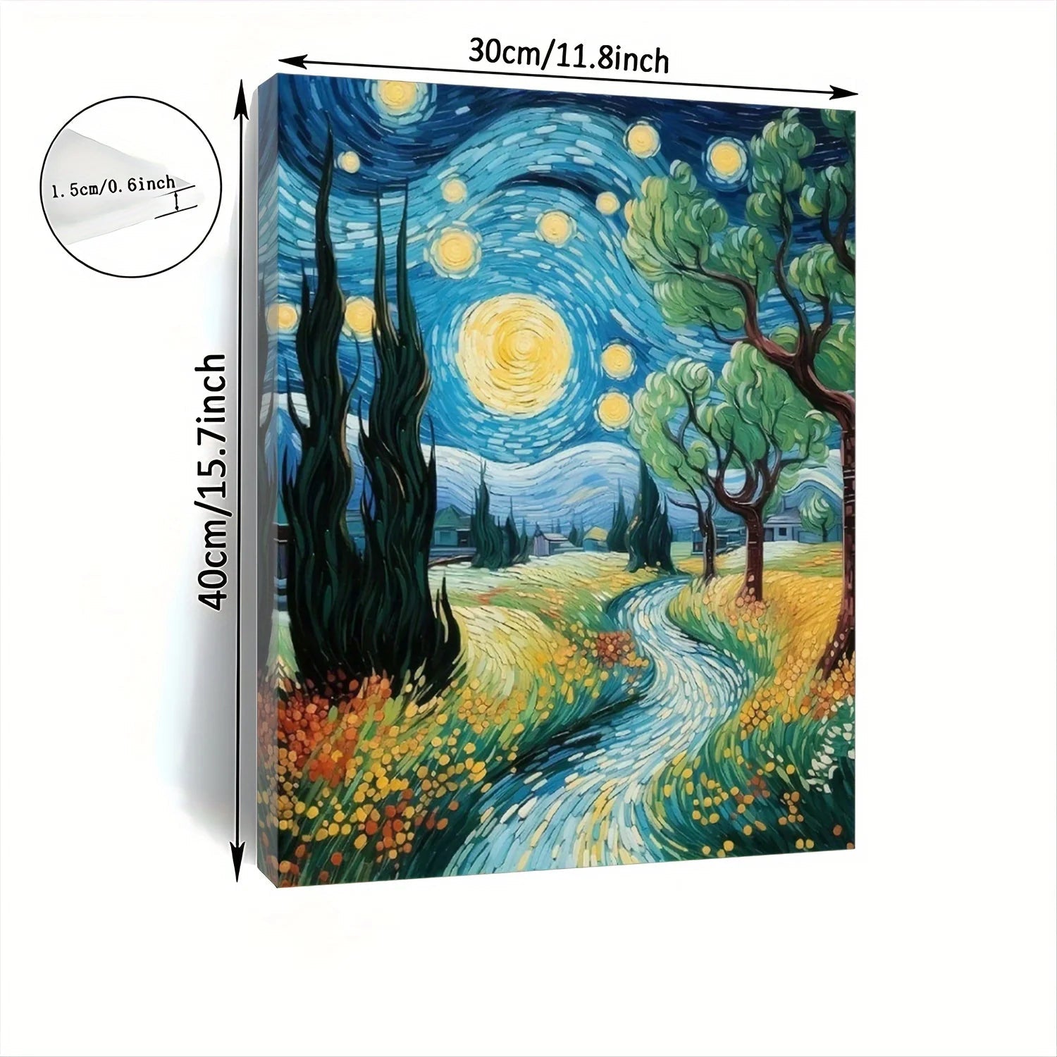 Starry Night Canvas Wall Art with Wood Frame - Perfect Home & Office Decor, Ideal Gift for Any Occasion    Home Decor Supply | Online Retail | ShoreShopper.com