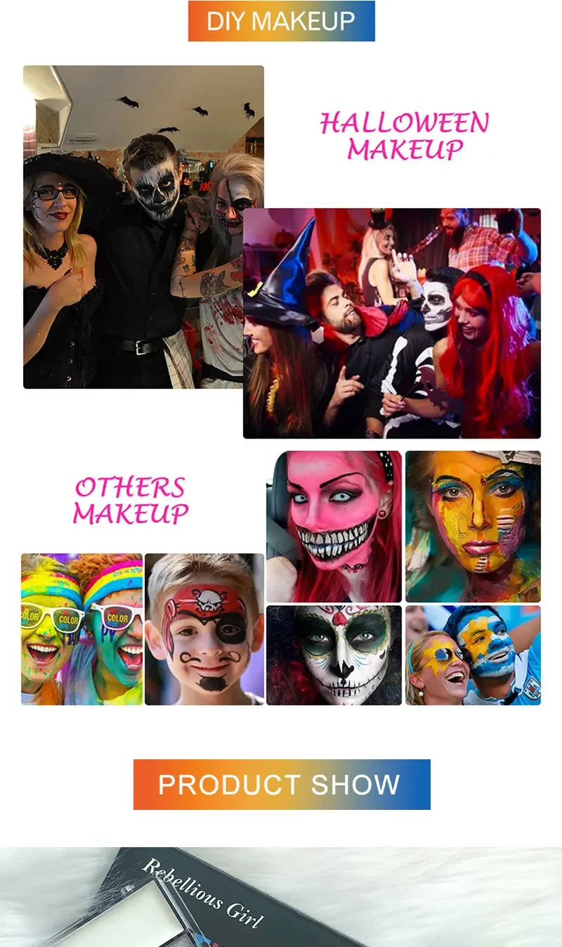 20 Colors Face Body Oil Painting Paint Pigment Non Toxic Safe Kids Flash Tattoo Painting with Brush Art Halloween Cosplay Party    Home Decor Supply | Online Retail | ShoreShopper.com