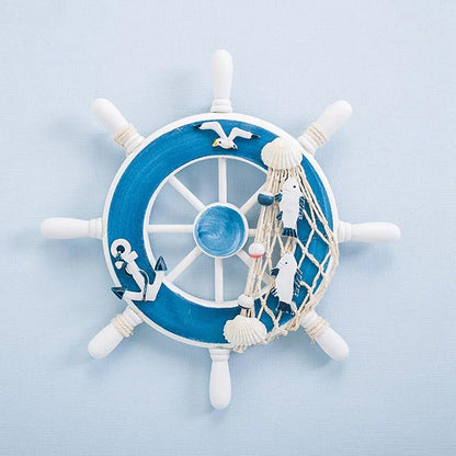 Marine Style Wood Ship Wheel Boat Steering Rudder Mediterranean Ornament Nautical Theme Birthday Party Kids Home Decorations    Your Coastal Marketplace | Shoreshopper.com