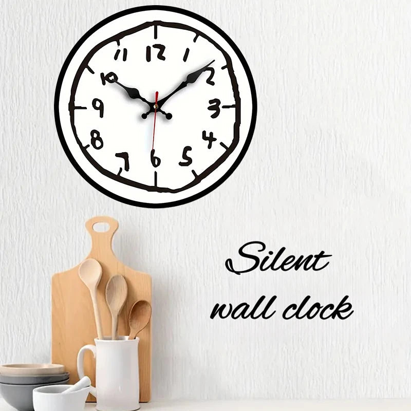Creative Hand Drawing Wooden Silent Hanging Wall Clock, For Living Room, Office, Study Room, Bedroom, Home Decoration    Home Decor Supply | Online Retail | ShoreShopper.com