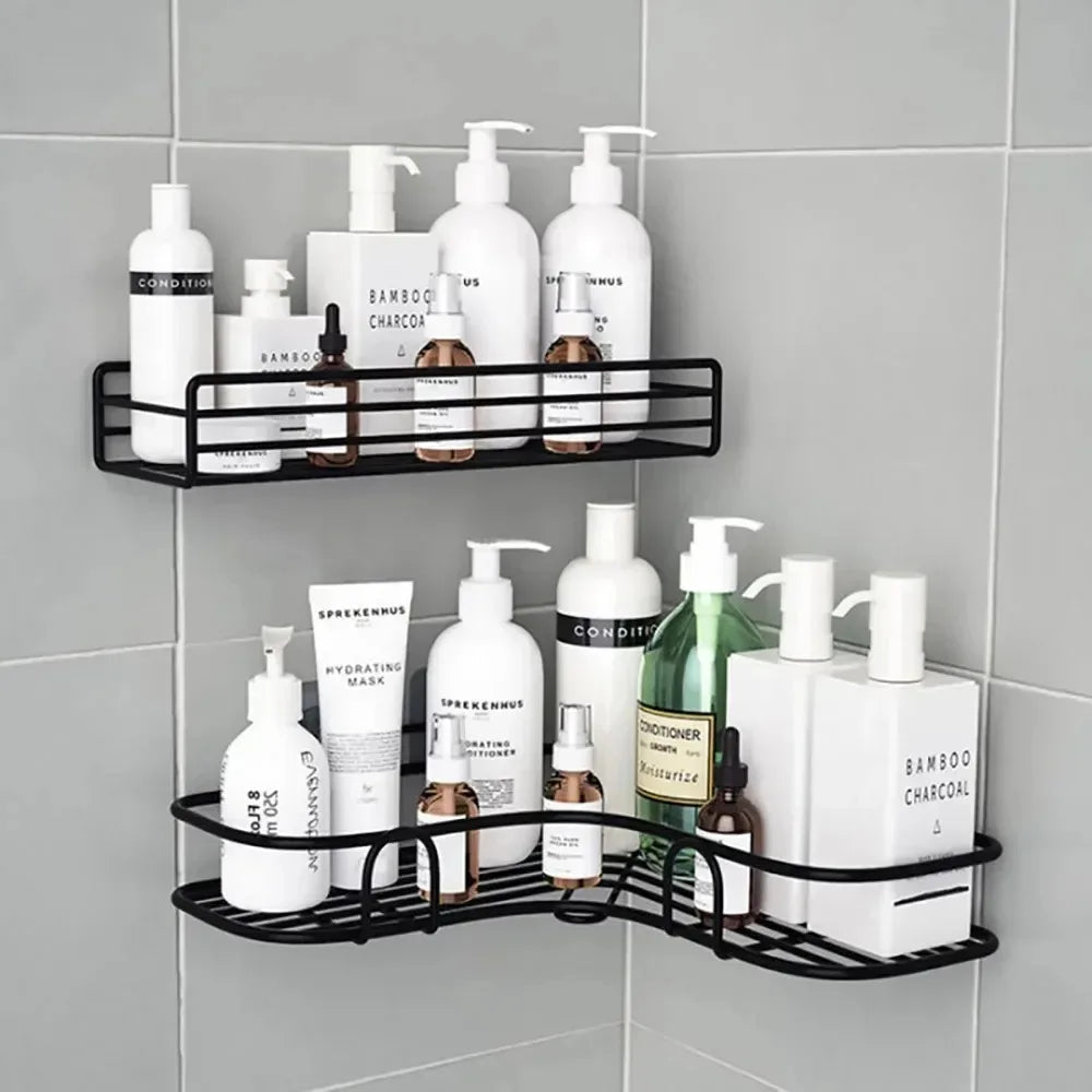 Toilet Storage Rack Bathroom Shelf No-Drill Corner Shelf Shower Wall Mounted Shelf Bracket Bathroom Accessory Organizer Shampoo    Home Decor Supply | Online Retail | ShoreShopper.com