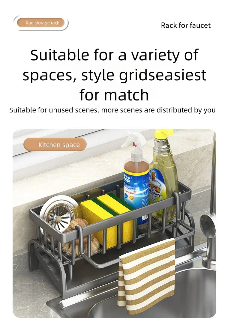 Kitchen Spice Storage Shelf with Drainage Rack, Installation Sink Organizer, Tap-Mounted Shelf for Home Kitchen Accessories    Home Decor Supply | Online Retail | ShoreShopper.com
