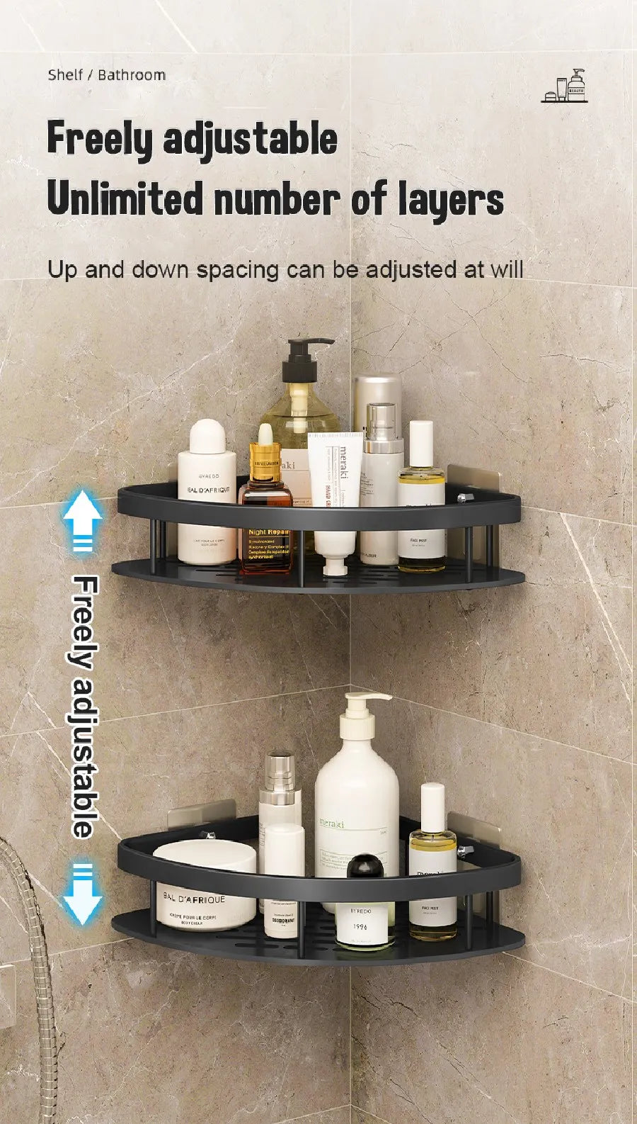 Bathroom Shelves Wall Mounted Non perforated Bathroom Shelf Shower  Storage Shelf  Kitchen Organizer  Bathroom Corner Shelf    Home Decor Supply | Online Retail | ShoreShopper.com