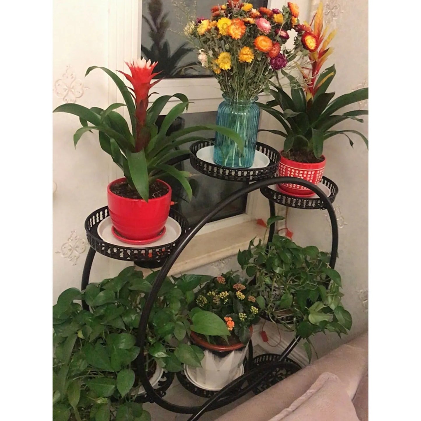 Metal Plant Stands 6 Pots Plants Flower Stand for Patio Garden Living Room Corner Balcony Bedroom Black / White    Home Decor Supply | Online Retail | ShoreShopper.com