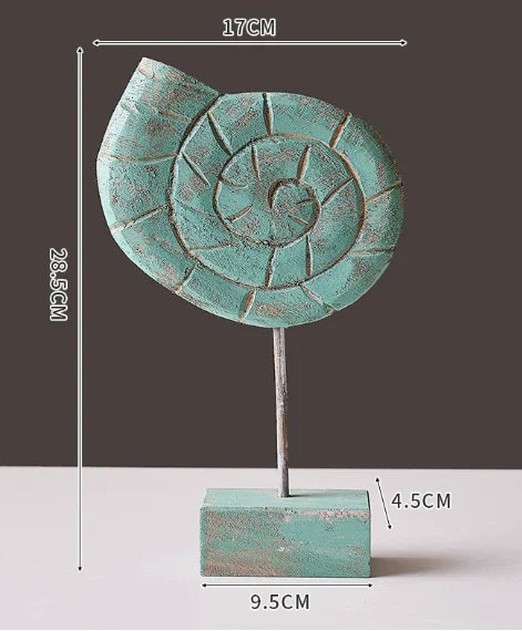 Mediterranean Wood Carving Sculpture - Starfish, Conch & Hippocampus Marine Decor for Home & Living Room    Your Coastal Marketplace | Shoreshopper.com