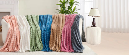 3D Bubble White Plush Blanket Textured Flannel Fleece Soft Warm Cozy Couch Throw Blanket Gift Plaid - Soft Throw Blankets    Your Coastal Marketplace | Shoreshopper.com
