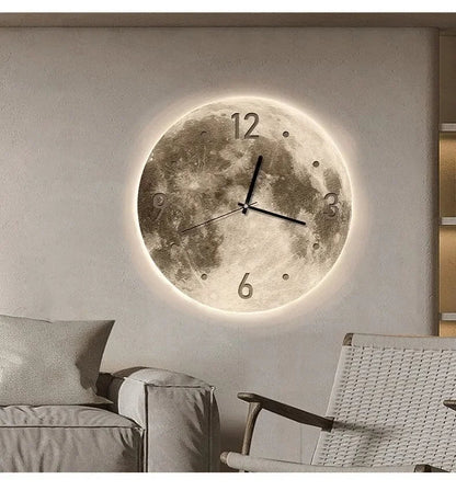 16 Inch Fashions Wall Clock Dining Room Living Moon The Earth Modelling LED Light Silent Movement Bedroom Clock Wall Decoration    Home Decor Supply | Online Retail | ShoreShopper.com