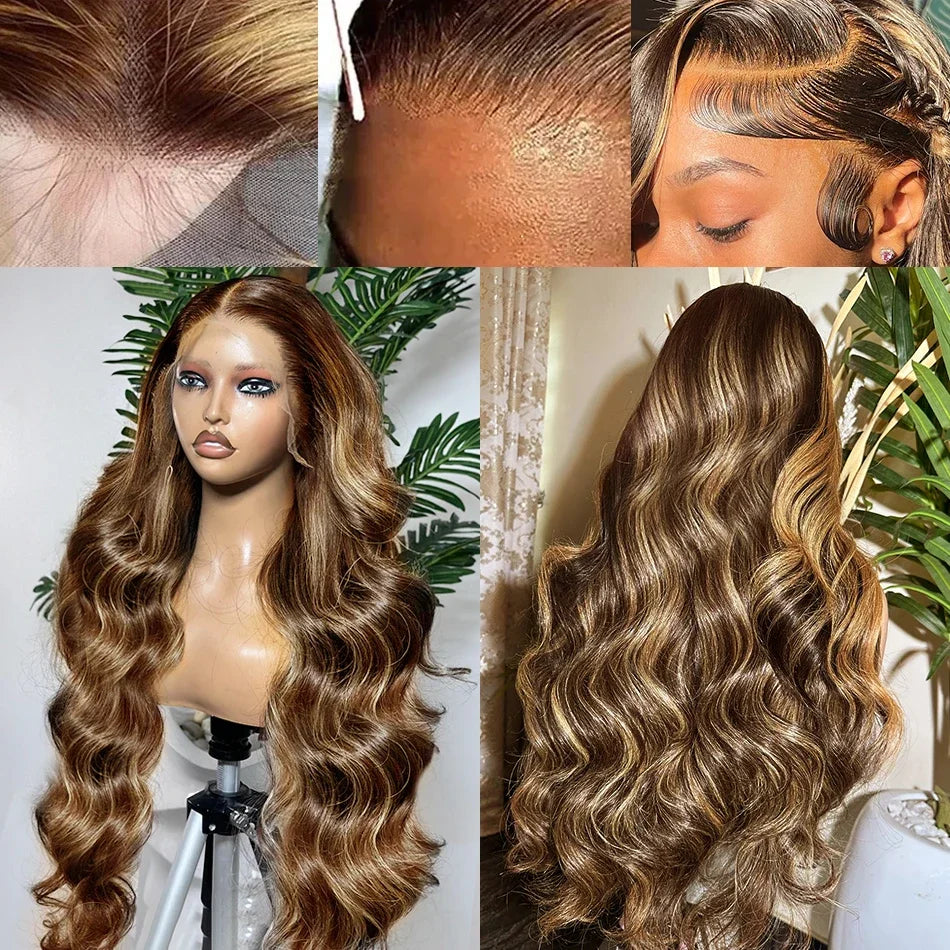 P4/27 Highlight Human Hair Wigs Body Wave 220 Density Ombre 13x6 HD Lace Front Wigs Pre Plucked 13x4 Lace Frontal Wigs For Women    Home Decor Supply | Online Retail | ShoreShopper.com