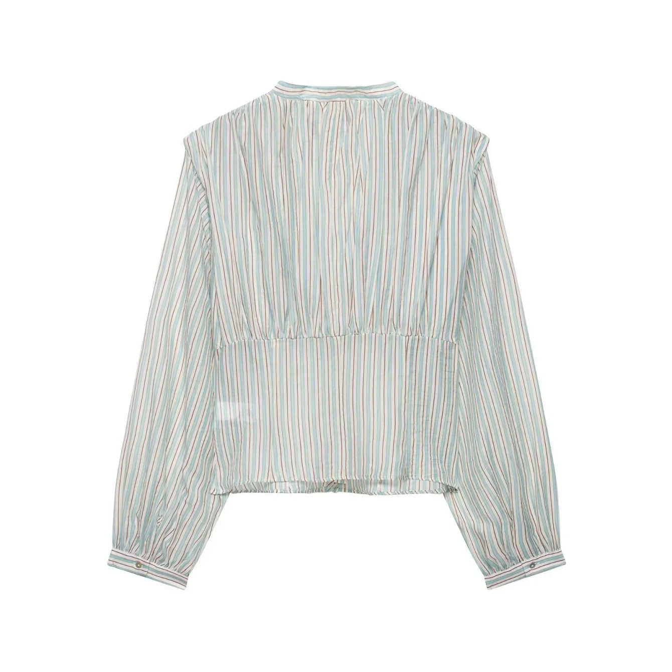 Women Sexy Shirts Spring Summer New Female V-Neck Long Sleeve Shirt Waist-Cinching Striped Tops Lady Chic Casual Holiday Blouses    Your Coastal Marketplace | Shoreshopper.com