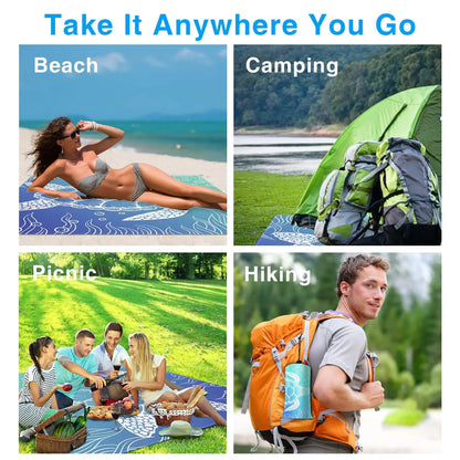 Beach Blanket Super Large 79 x 83 Inch Sandproof Waterproof Soft Comfortable Material Light Weight Portable for Beach Outdoor    Your Coastal Marketplace | Shoreshopper.com
