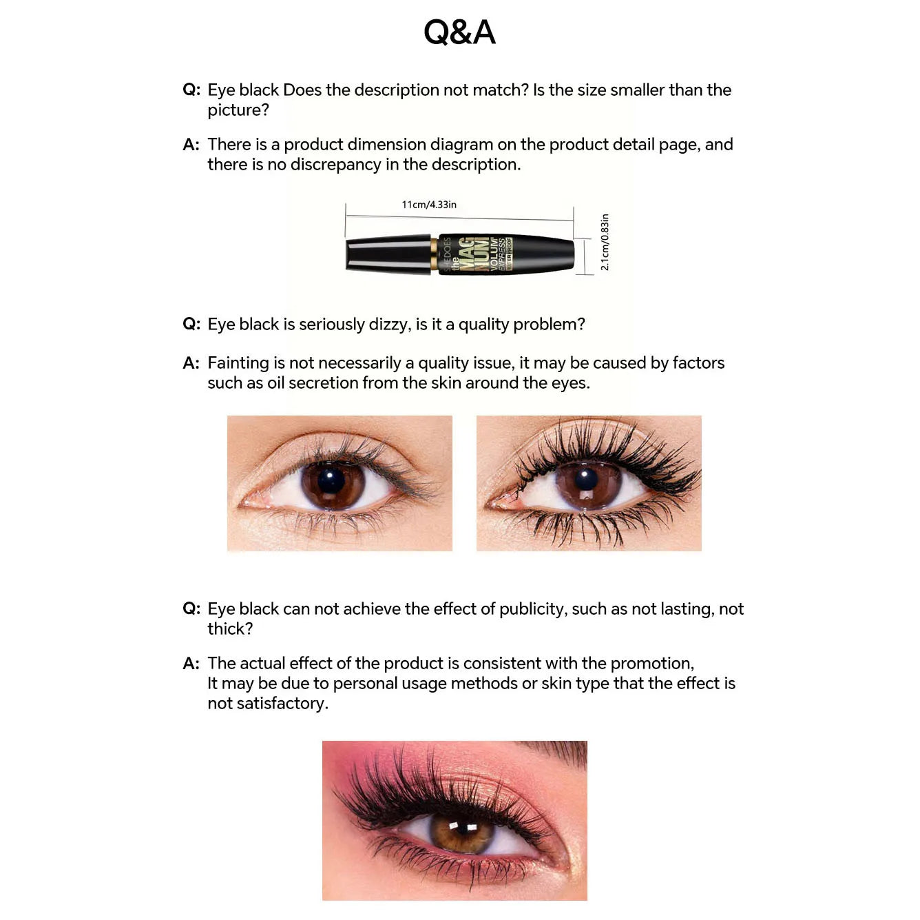 4D Black Mascara Thickening, Lengthening, Curling, Waterproof Liquid Fiber Mascara - ShoreCo.Shop